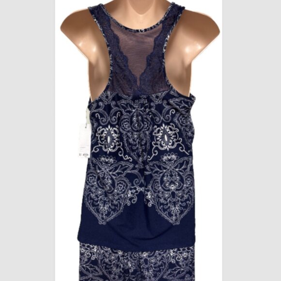 Apt. 9 Women’s Lounge Pajama Set M Blue White Paisley Stretch Soft Comfort NEW - Picture 6 of 7